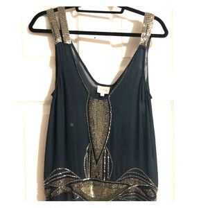 Parker Top Silver & Navy